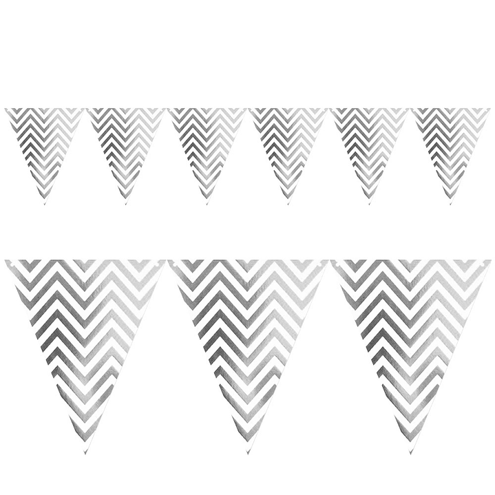 Guirnalda Banderines Zigzag Plateados Met 1 Uni 