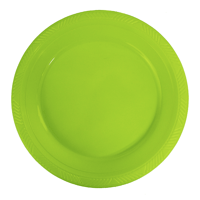 Plato Plastico 23 Cm Verde Lima 10 Uni