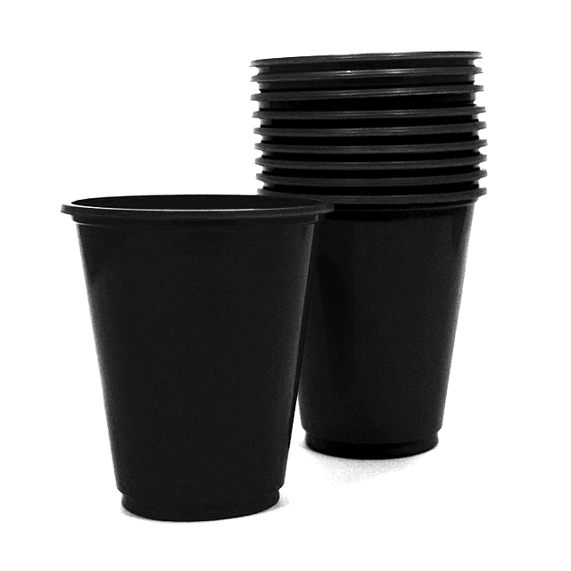 Vaso Plastico 230cc Negro 10 Uni