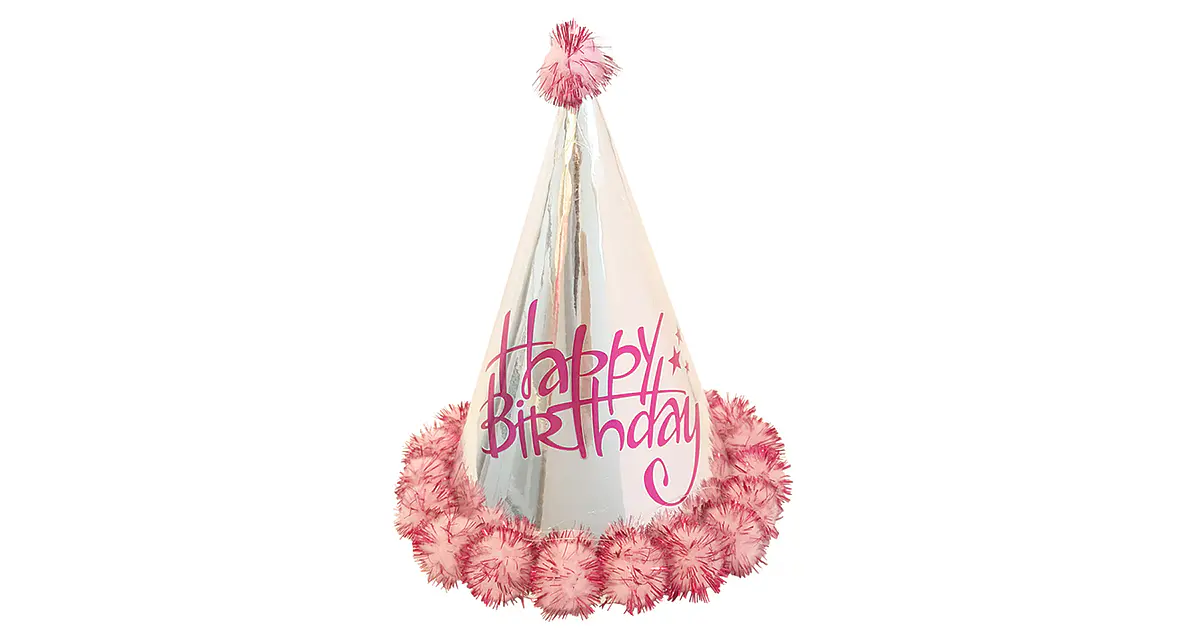 Gorro De Cumpleaños Rosa Con Pompón Para Bebés De 6 Meses, Cono De Fiesta De 14 Cm Con Diseño 1/2 Y Elástico Ajustable