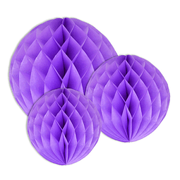 Esfera Honeycomb Morado 20 25 Y 30 Cm 3 Uni