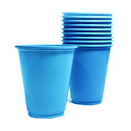 Vaso Plastico 230Cc Turquesa 10 Uni