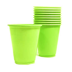 Vaso Plastico 230cc Verde Lima 10 Uni