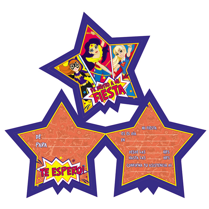 Tarjetas De Invitacion Dc Super Hero Girls 6 Uni