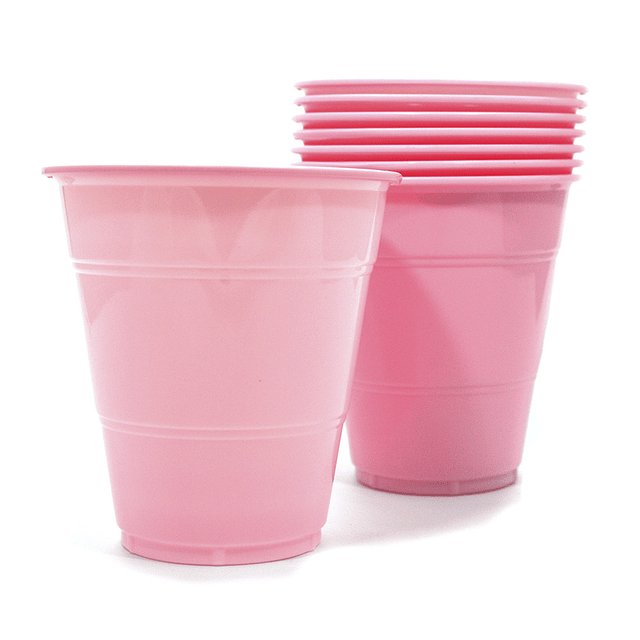 Vaso Plastico 350Cc Rosado 10 Uni