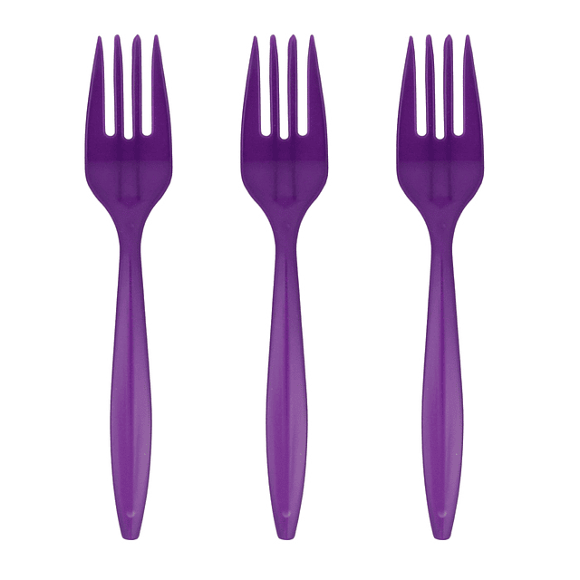 Tenedor Plastico Basic Morado 20 Uni