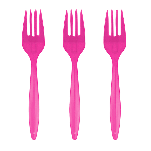 Tenedor Plastico Basic Fucsia 20 Uni