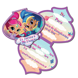 Tarjeta Invitacion Shimmer & Shine 6 Uni