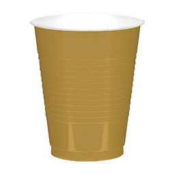 Vaso Plastico 450Ml Dorado Blanco 20 Uni