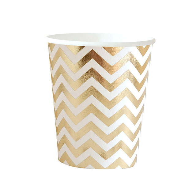 Vaso Zigzag Dorado Met 6 Uni