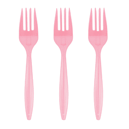 Tenedor Plastico Basic Rosado 20 Uni