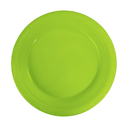 Plato Plastico 18 Cm Verde Lima 10 Uni