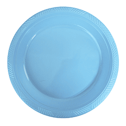 Plato Plastico 18 Cm Celeste 10 Uni