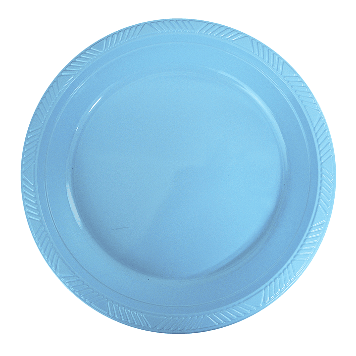 Plato Plastico 18 Cm Celeste 10 Uni