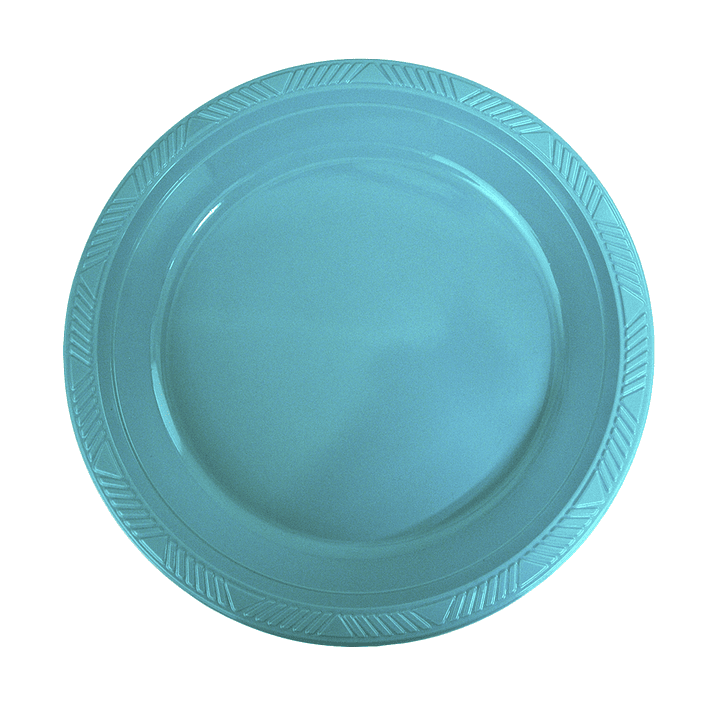 Plato Plastico 18 Cm Turquesa 10 Uni