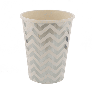 Vaso Zigzag Plateado Met 6 Uni