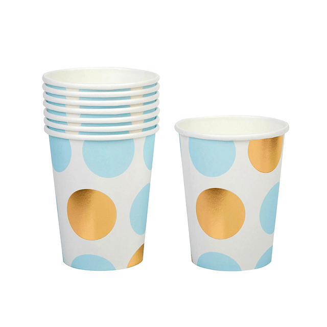 Vaso Dots Cel/Dor 6 Uni