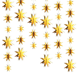 Set Deco Colgante 6 Estrellas Doradas 1 Uni