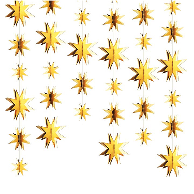 Set Deco Colgante 6 Estrellas Doradas 1 Uni