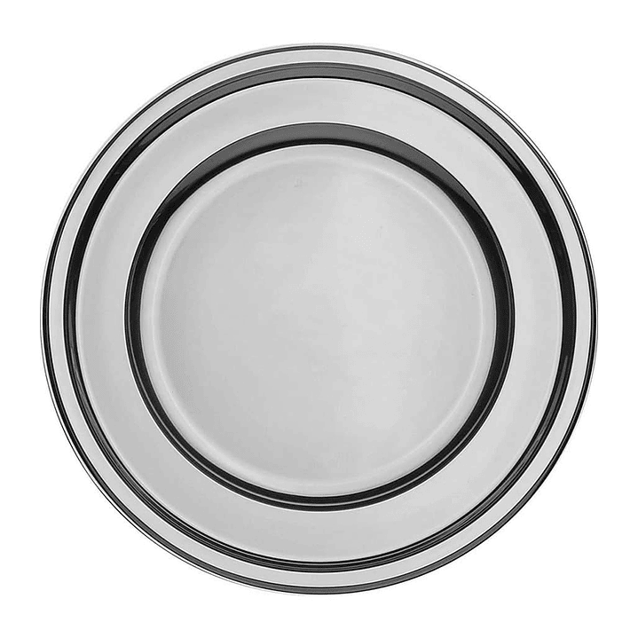 Plato Plástico 23cm Metal Plata 10 Uni