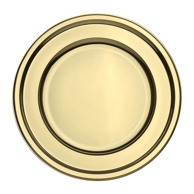 Plato Plástico 23cm Metal Oro 10 Uni