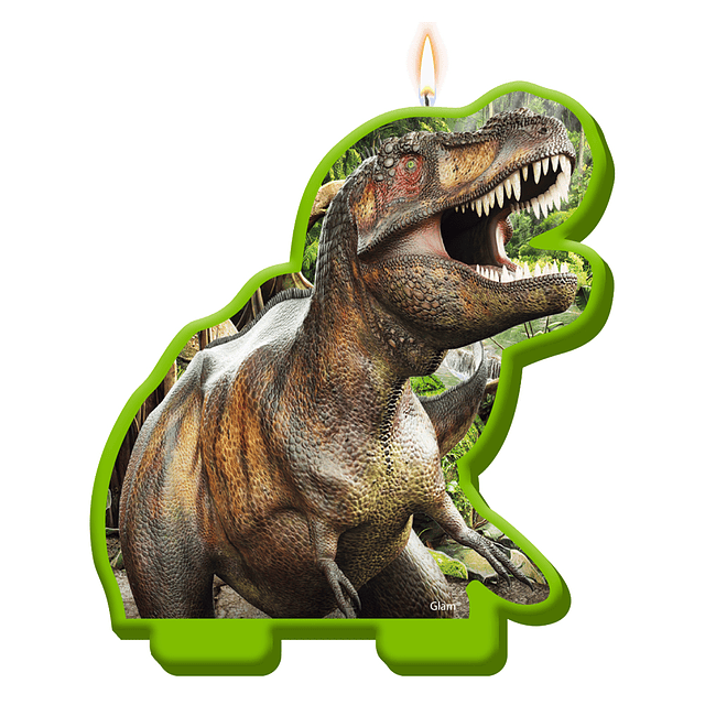 Vela de cumpleaños de dinosaurio.
