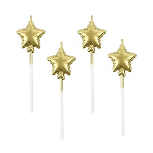 Velas Estrellas Doradas 4 Uni