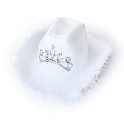 Sombrero Cowgirl Blanco 1 Uni