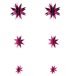 Set 6 Estrellas Colgante Fucsia 1 Uni