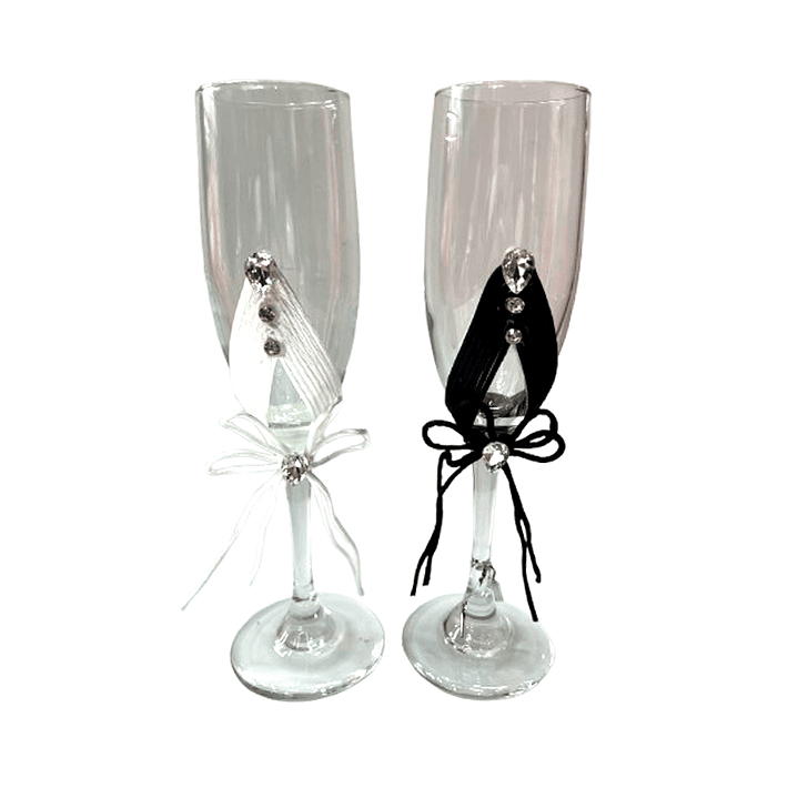 Set 2 Copas Novios B&W 1 Uni