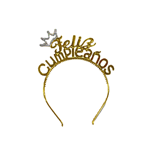 Cintillo Feliz cumpleaños Dorado 