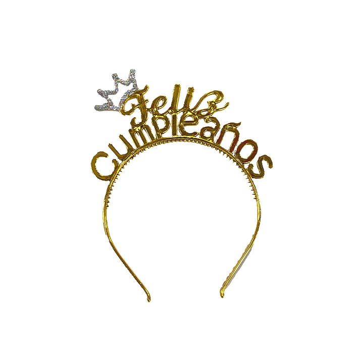 Cintillo Feliz cumpleaños Dorado 