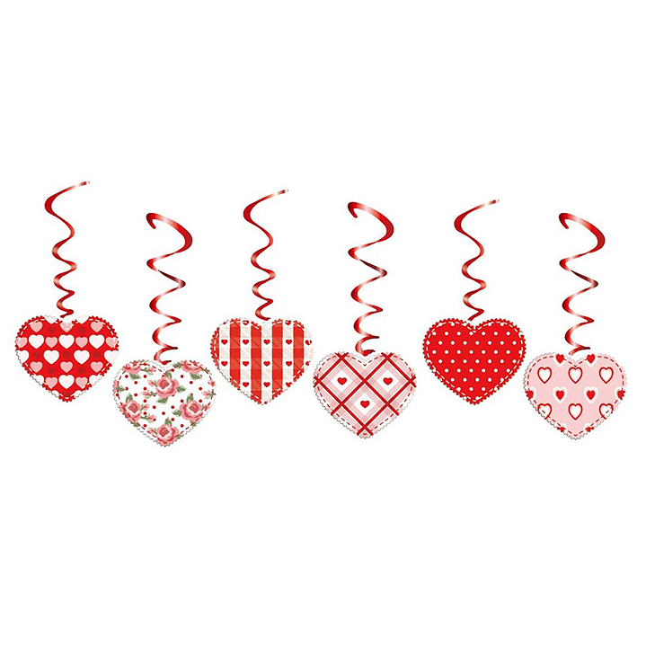 Deco Colgante Corazón Diseños 6 Uni