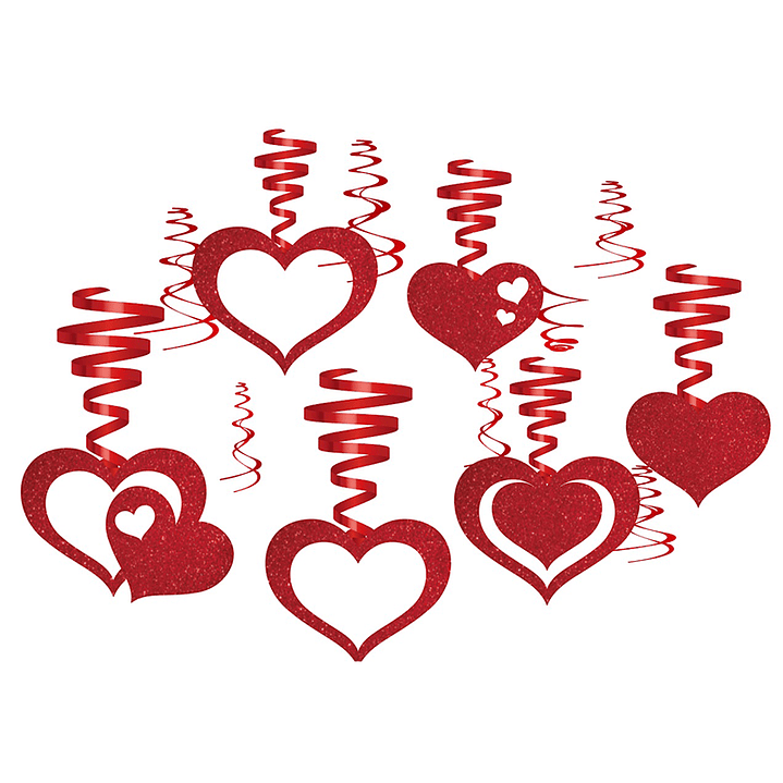 Deco Colgante Corazón 14Cm 6 Uni