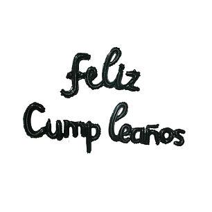 Globo Feliz cumpleaños Cursiva Negro 1 Uni