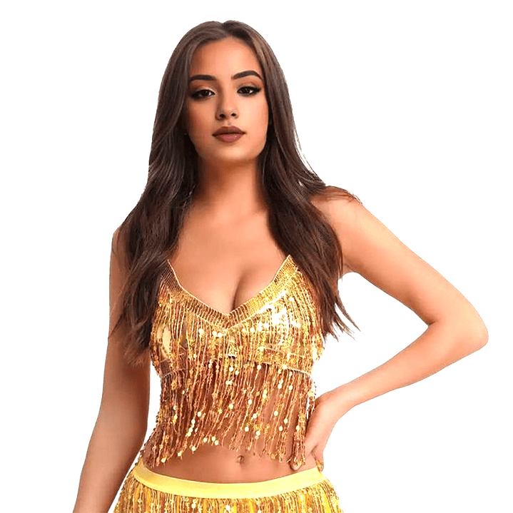 Top Lentejuelas Dorado 1 Uni