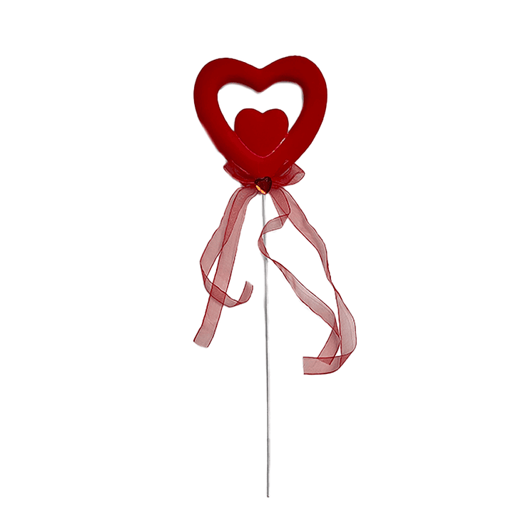 Deco Stick Doble Corazon 12Cm 1 Uni