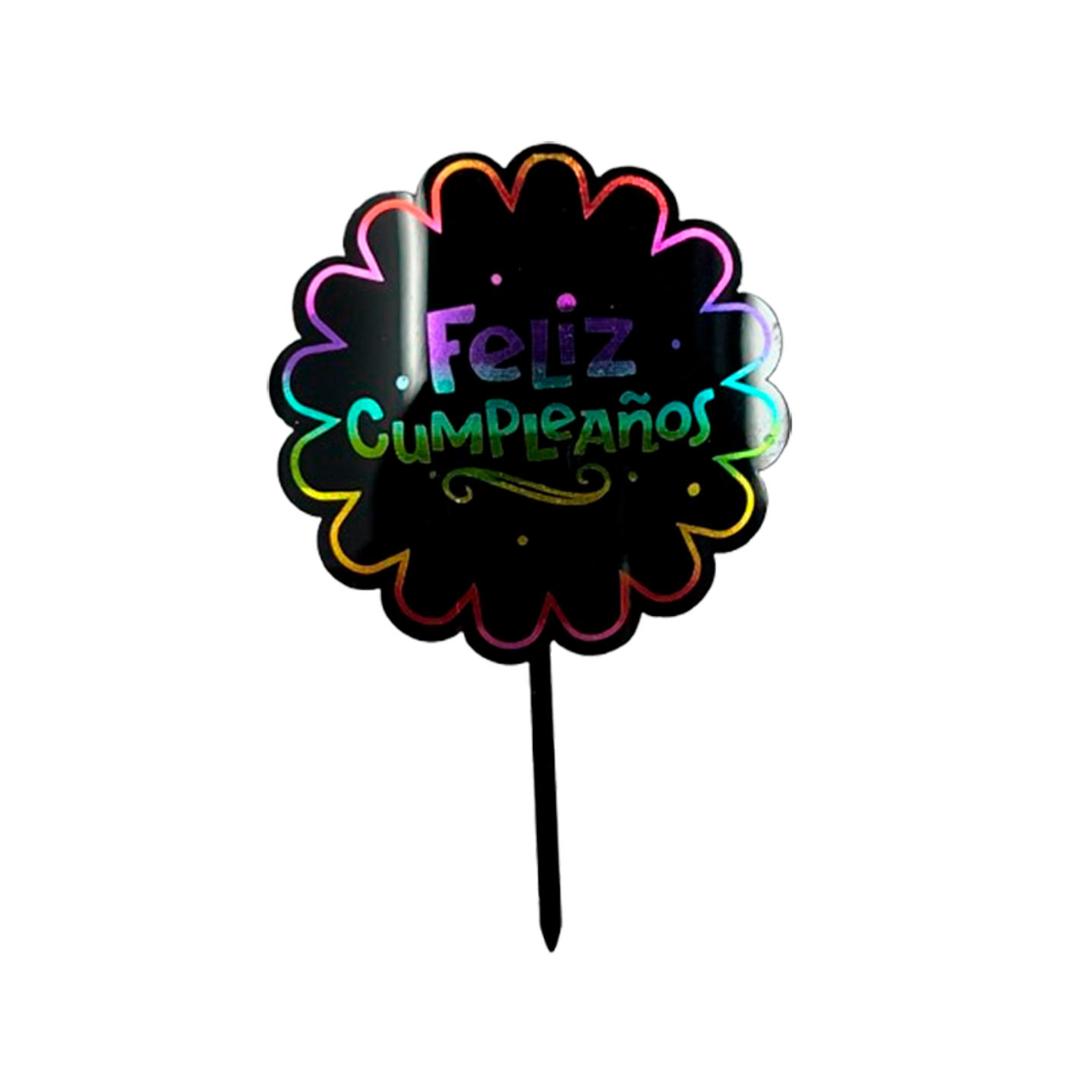 Topper Feliz Cumpleaños Neg/Color 16Cm 1 Uni