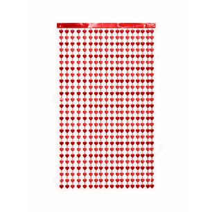 Cortina Corazones Rojo 1 Uni