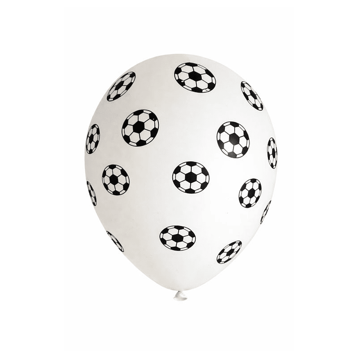 Globo #12 Liso Blanco Impreso Futbol 6 Uni