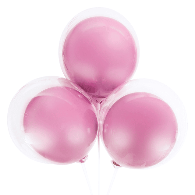 Globo Doble Trans/Rosado Pastel 12"" 6 Uni