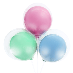 Globo Doble Trans/Surtido Pastel 12"" 6 Uni