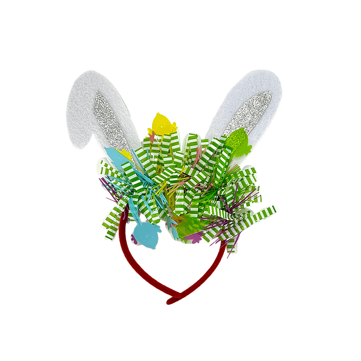 Cintillo Conejo Bco/Pla Rayas 1 Uni