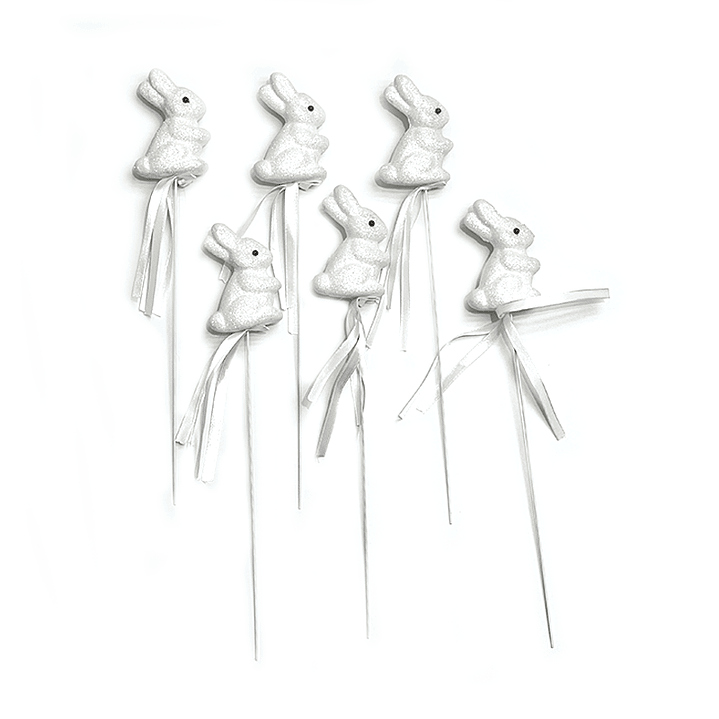 Deco Stick Conejito 7Cm 6 Uni