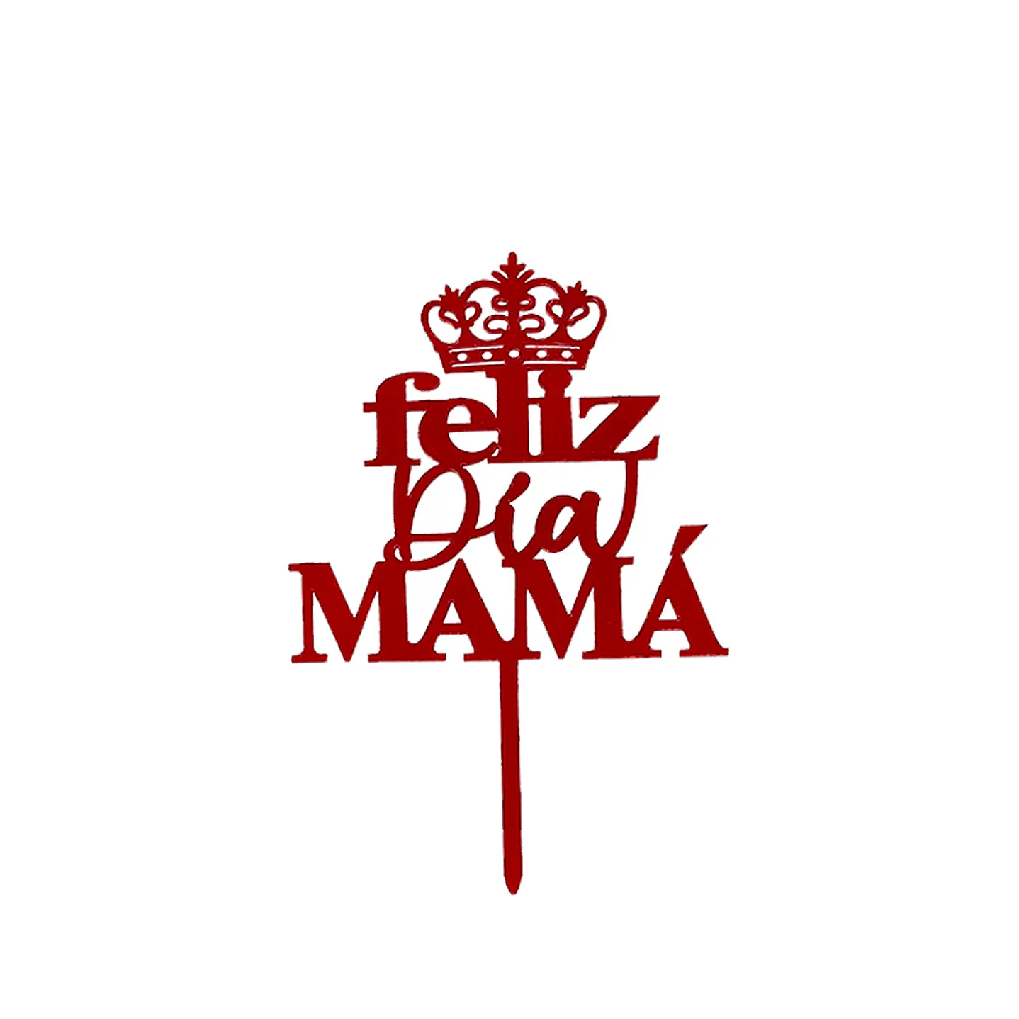 Topper Feliz día mamá Rojo 1 Uni