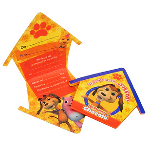 Tarjeta de invitación mi perro chocolo