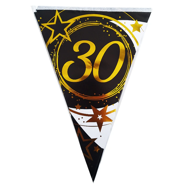 Guirnalda Banderines 30 Neg/Dor 1 Uni