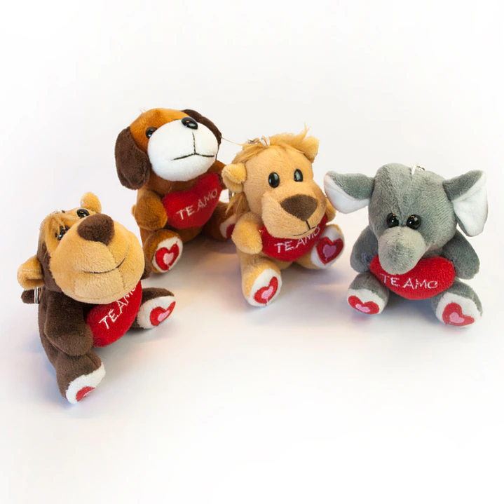 Llavero Animales Peluche Corazon Te Amo 1 Uni