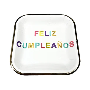 Plato Cuadr 18Cm Fc Borde Dor 6 Uni