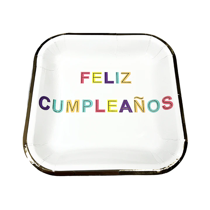 Plato Cuadr 18Cm Fc Borde Dor 6 Uni